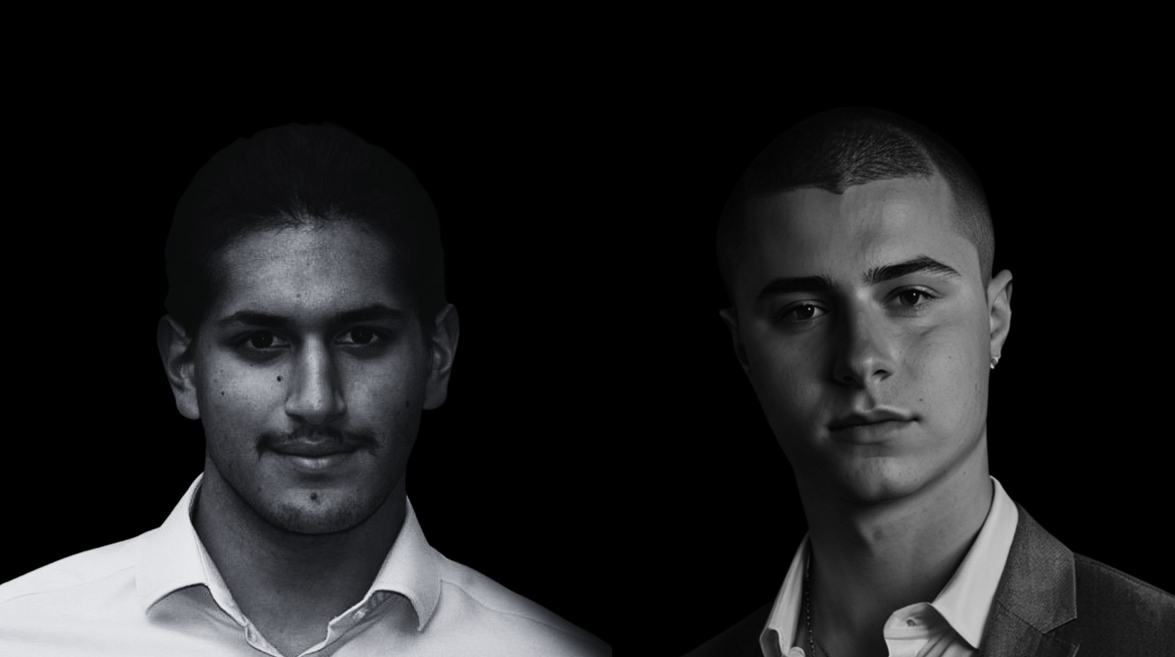 Aadam Sheikh on the left and Leo Mixides on the right